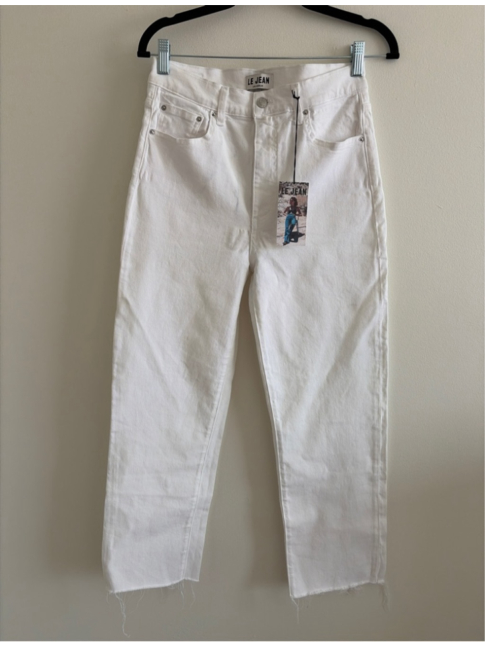 Women's LE JEAN White Straight Leg Jeans Size 28